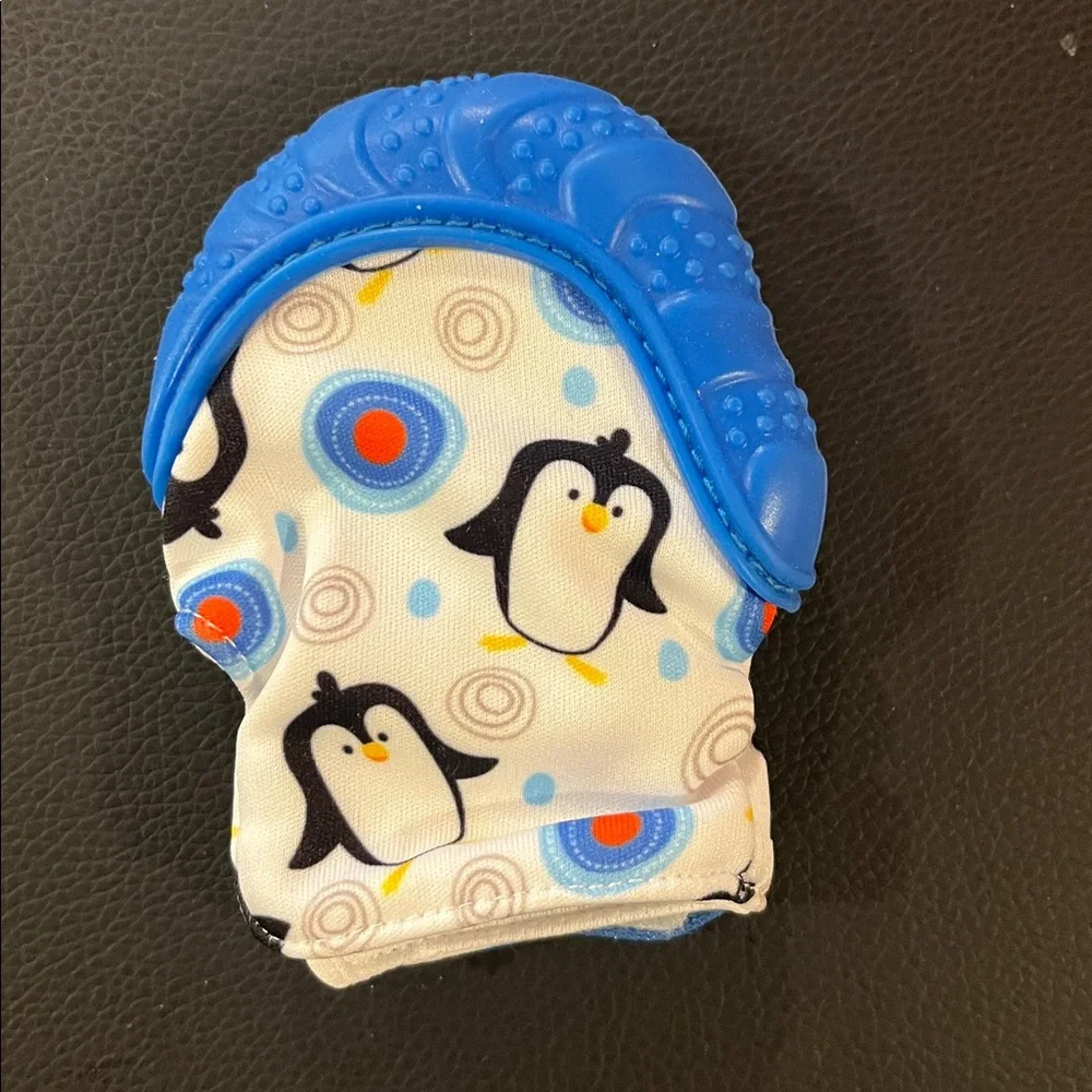Blue Penguin Teething Mitten for Babies